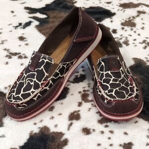 Ariat Brown and White Patterned Cruiser Loafers Women's size 9.5 B
